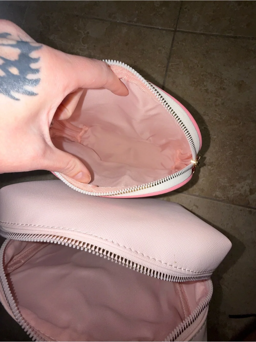 2 brand new makeup bags and keychain